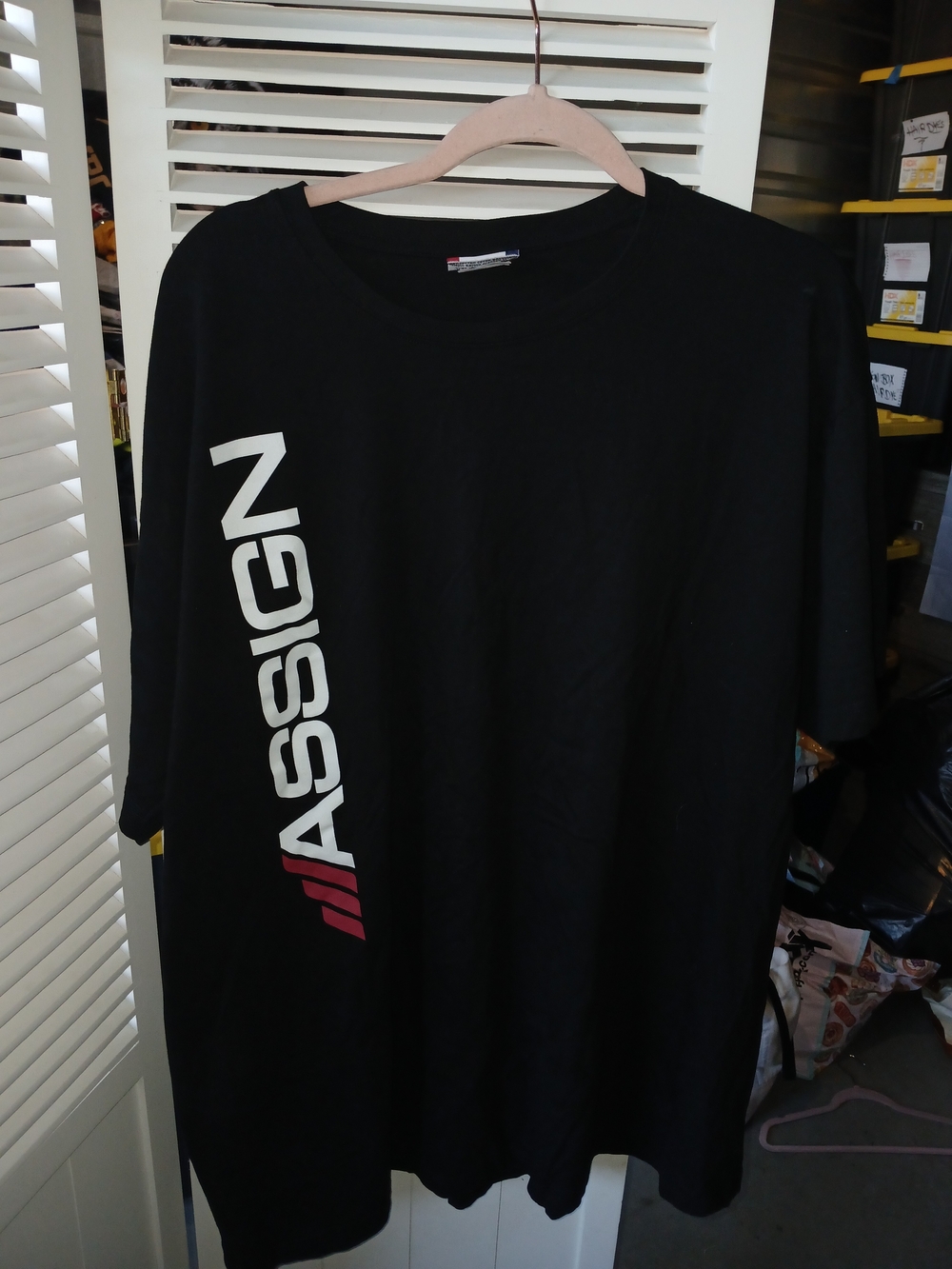 Clique ASSIGN Vertical Graphic T-Shirt Black Red White Mens 3XL